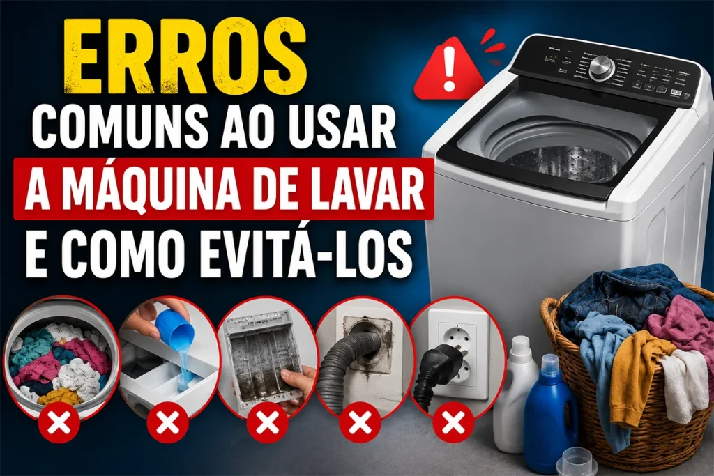 Erros comuns ao usar a máquina de lavar e como evitá-los