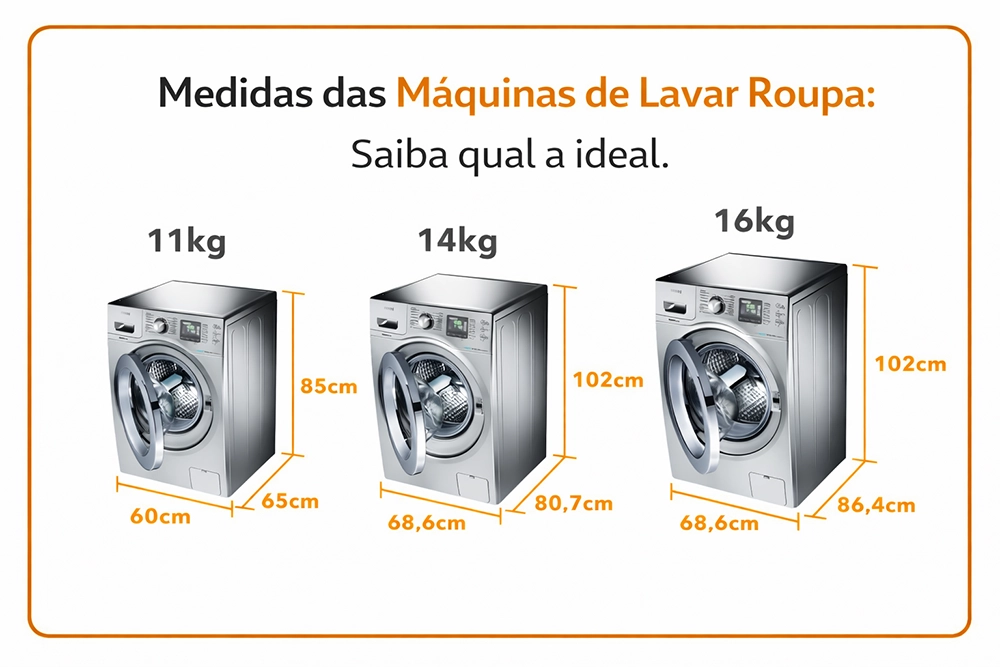 Medidas das Máquinas de Lavar Roupa-Saiba qual a ideal