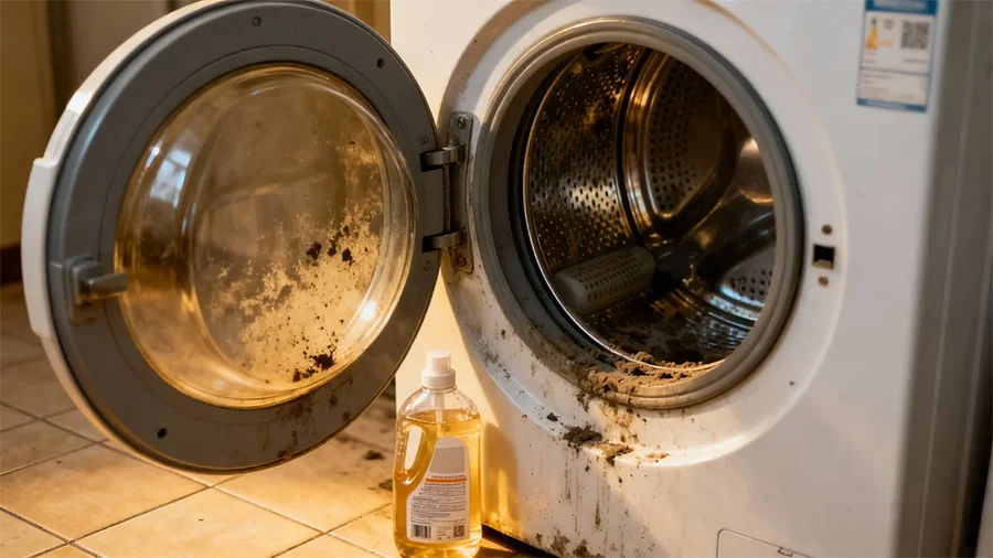 O acúmulo de resíduos (Biofilme) que corrói o tambor
