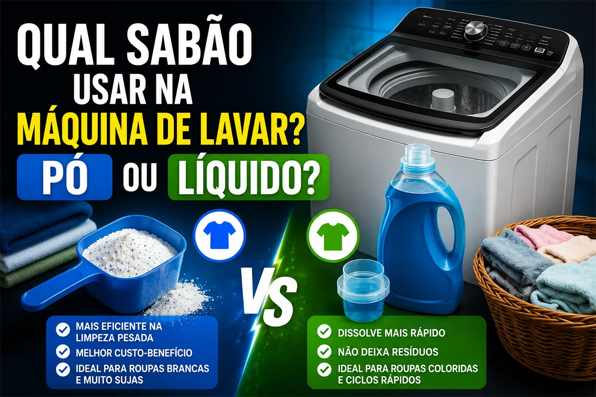 Qual sabão usar na máquina de lavar? Pó ou Líquido?
